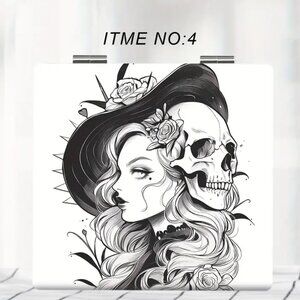Gothic Skull Gl Compact Makeup Mirror, Travel Cosmetic Mirror
